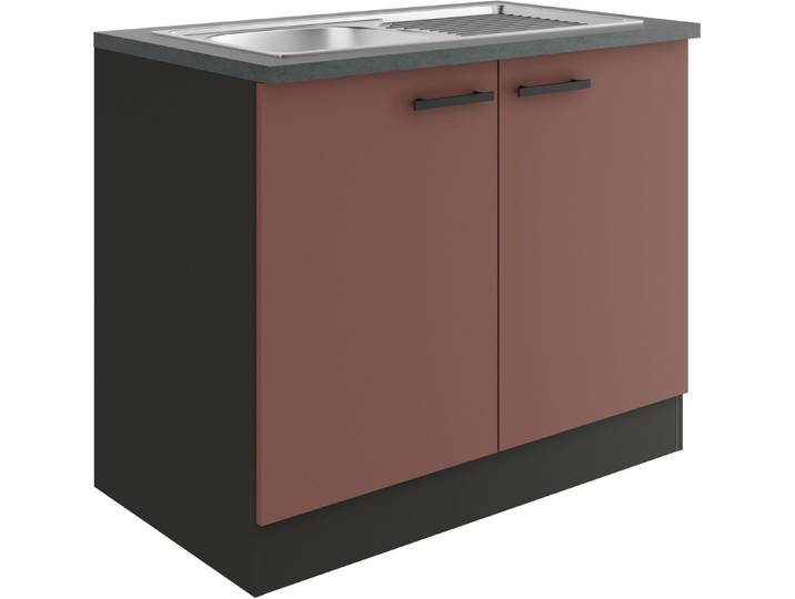 OPTIFIT Spülenschrank Palma Breite 100 cm, inklusive Einbauspüle