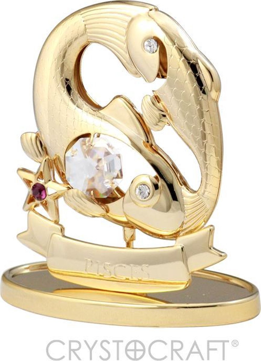 Crystocraft Sterrenbeeld Pisces Vissen 24k Verguld met Swarovski Kristallen
