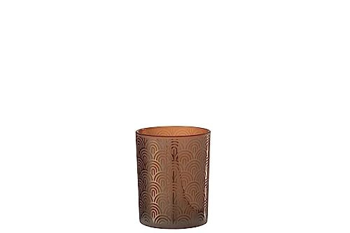 J-Line Windlicht Boog Glas Oranje Medium