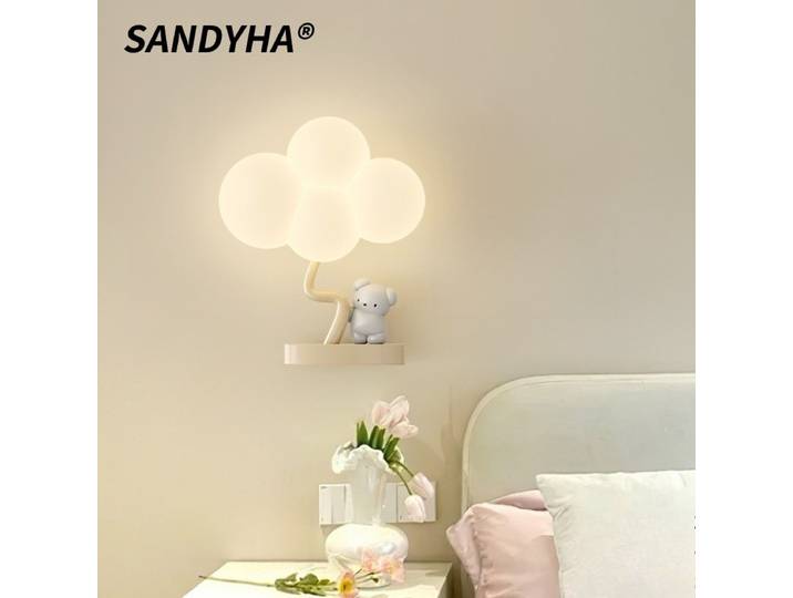 SANDYHA moderne nuage applique murale créative dessin animé fond lumière LED luminaire Art décor chambre étude chambre d'enfants