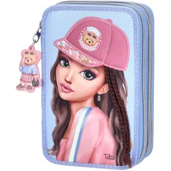 Depesche 3-Fach Federtasche mit Applikation TOPModel TEAM TEDDY 60- Blau