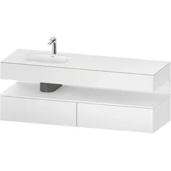 Duravit Collection One Einbauwaschtisch mit Konsolenwaschtischunterbau, 1600x550x600mm, Nische Weiß Matt, Becken links, QA4795018180000, Farbe: Weiß Matt