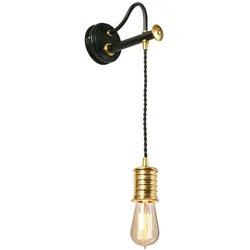Wandlampe Leuchte Pendellampe Höhenverstellbar Schwarz Messing H 122,4 cm