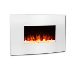 Elektro-Wandkamin BALDERIA Enjo – Heizung bis 2000 W, 3D-Flammeneffekt, weiss