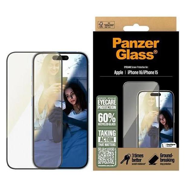 PanzerGlass Eyecare Screen Protection (1 Stk., Apple iPhone 15, Apple iPhone 16) (2865)