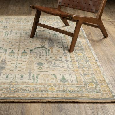 Style Haven Adelaide Tree of Life Traditional Beige/ Green Wool Blend Area Rug-