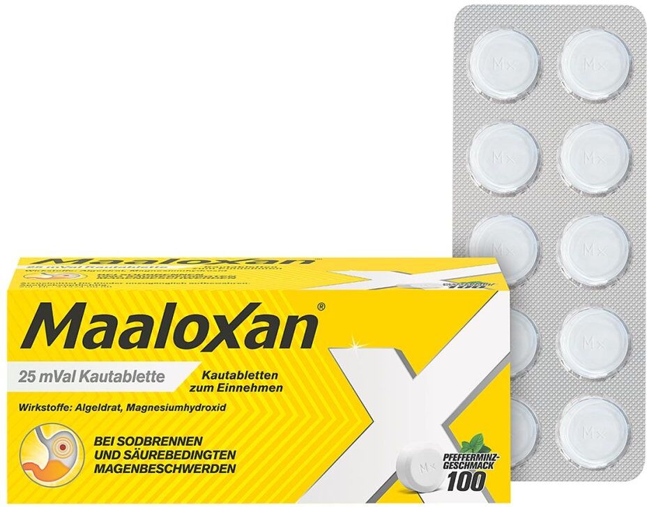 MAALOXAN Kautabletten bei Sodbrennen mit Magenschmerzen