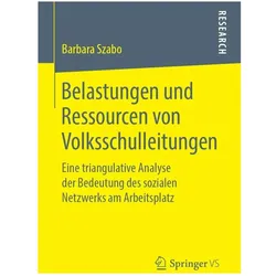 Belastungen und Ressourcen von Volksschulleitungen, Fachbücher von Barbara Szabo