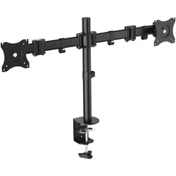 equip Life - Befestigungskit (Tischmontage, 2 Gelenkarme, Montage für uneingeschränkte (Tisch, 27", 8 kg), Monitor Halterung, Schwarz