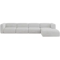 ECKSOFA Ottomane Rechts MIRA-L3 409x179x70 Grau Velours