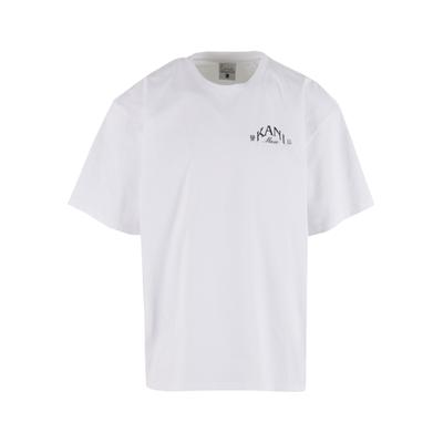 T-Shirt KARL KANI "Karl Kani Kani Palm Print T-Shirt", Herren, Gr. M, weiß, 100% Baumwolle, bedruckt, oversize, Rundhals, Shirts T-Shirt