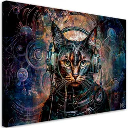 LEINWANDBILD Futuristische Katze Abstrakt 60x40cm
