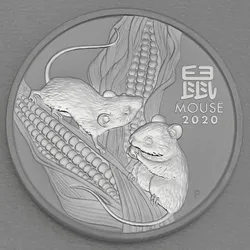 Silbermünze 2oz "Maus" 2020 Lunar III – Year of the Mouse (Australien)