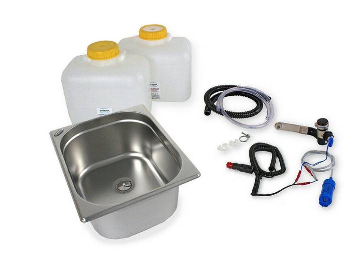 ad-ideen Waschbecken 12V Camping Spüle Technikset Bausatz 325x265x150mm T4 T5
