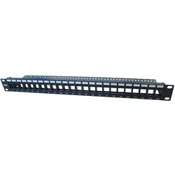 Multimedia Connect Patchpanel unshielded unloaded 24 ports for BC keystones, Server Zubehör, Schwarz