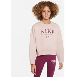 NIKE Kinder Sweatshirt G NSW TREND FLC CREW PRNT, Größe M in Pink Pink