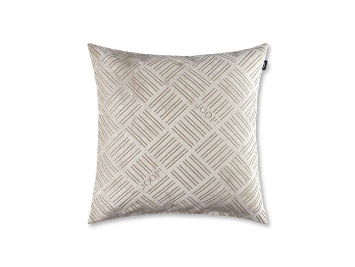 Joop! Kissenbezug J! Meshwork creme, Creme, Hellgrau, geometrisch, 50x50 cm, hochwertige Qualität, Heimtextilien, Bezüge, Kissenbezüge