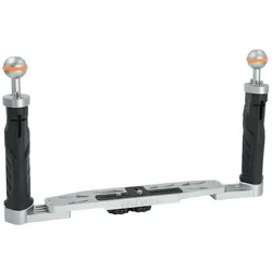 Divevolk - Unterwasser Schiene Doppelhandgriff variabel - Farbe: Titanium Grau