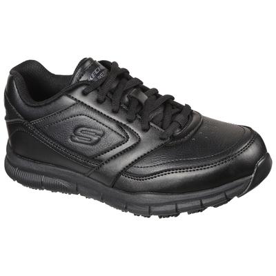 Berufsschuh SKECHERS "NAMPA WYOLA" Gr. 38, schwarz, 38, Lederimitat, Schuhe, Schnürschuh für Gastronomie,Pflege mit komfortabler Innensohle