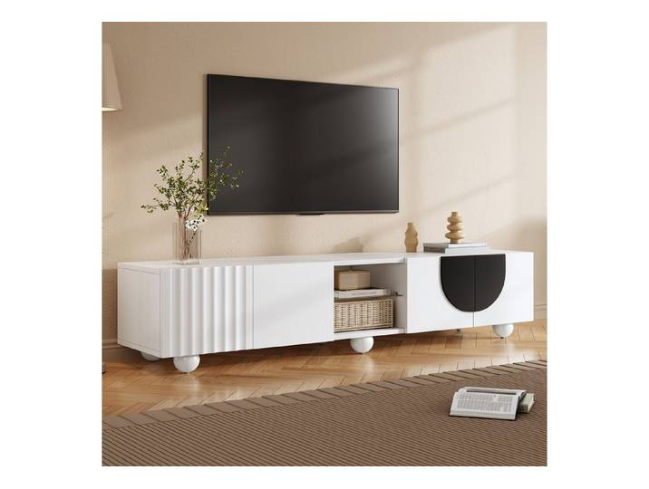 Odikalo Lowboard Fernsehschrank TV-Schrank TV-Ständer TV-Bank (niedrigerer TV-Ständer. Einzigartiges Design. 180 x 40 x 41,5 cm (L x B x H)