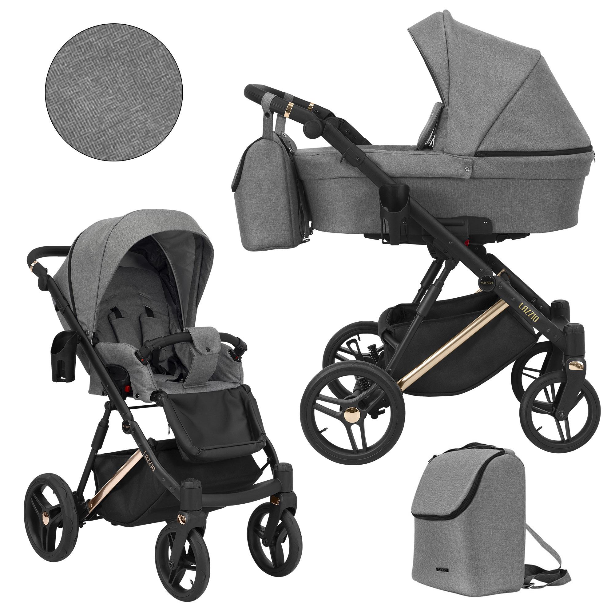 Kinderwagen Kunert Lazzio Premium 2in1 - Kupferrahmen - Farbe: Grau