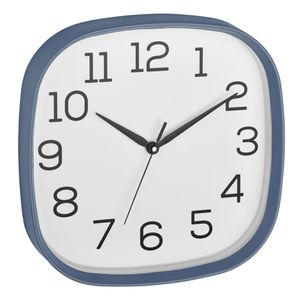 TFA Wanduhr 60.3053.06, Kunststoff, analog, Quarzuhr, 30 x 30 cm, taubenblau, lautlos