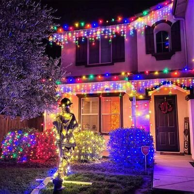 Uplift Picks Brilliant 20M Outdoor Icicle Lights For Stunning Christmas House Displays Anywhere rgb 43.2w(20m) eu Plug