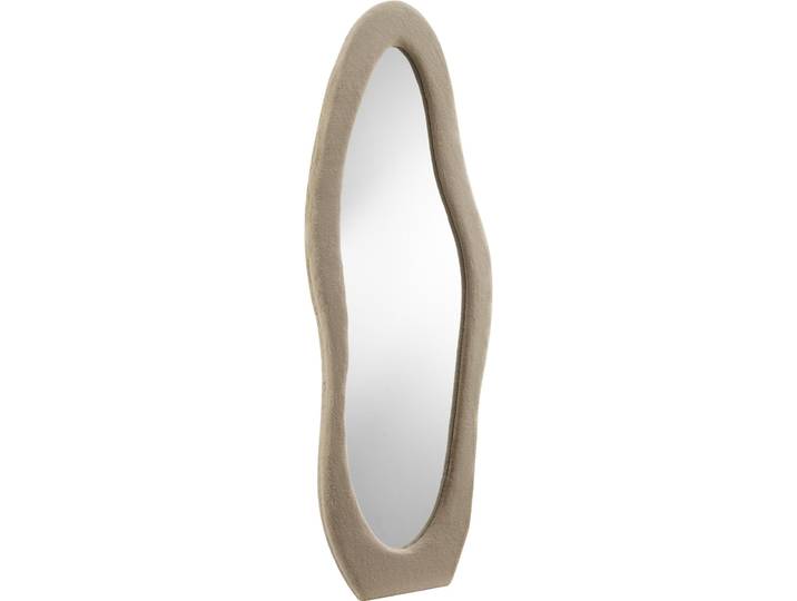 Ganzkörperspiegel SALESFEVER Bristol Spiegel, 160 cm Höhe , beige (champagner), B:60cm H:160cm T:3,5cm, MDF, Polyester, Spiegelglas, Spiegel, Ganzkörperspiegel, Wellenförmiger Kunstfell-Rahmen, 170cml