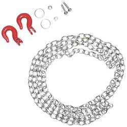 Absima 1:10 Stahlkette mit Schwerlasthaken Silber-Rot 2320047