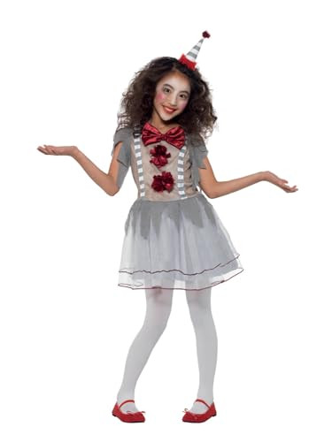 Smiffys Vintage Clown Girl Kinder Kostuum - Grijs/Rood