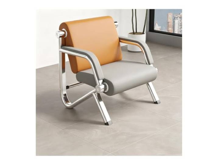 HOFUNTRE Polsterbank mit Rückenlehne, Empfangsbank Rahmen aus Verzinktem Stahl, Ergonomisch, Gepolsterter Komfort, 500 kg Tragfähigkeit(Orang 70x75x78cm/28x30x31in)