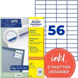 Avery Zweckform 5600er-Pack Universal Klebeetiketten »3668« weiß
