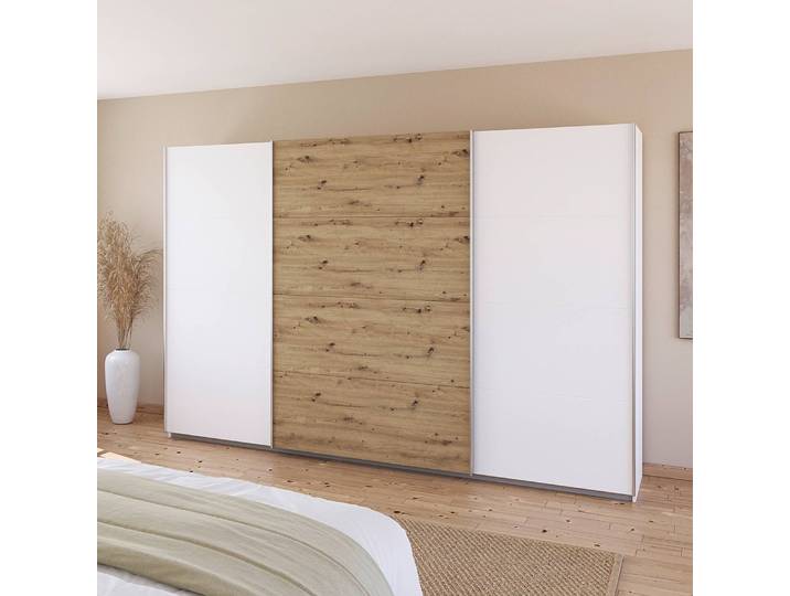 Schwebetürenschrank - Zweifarbig 315cm Weiß/Alpinweiß
