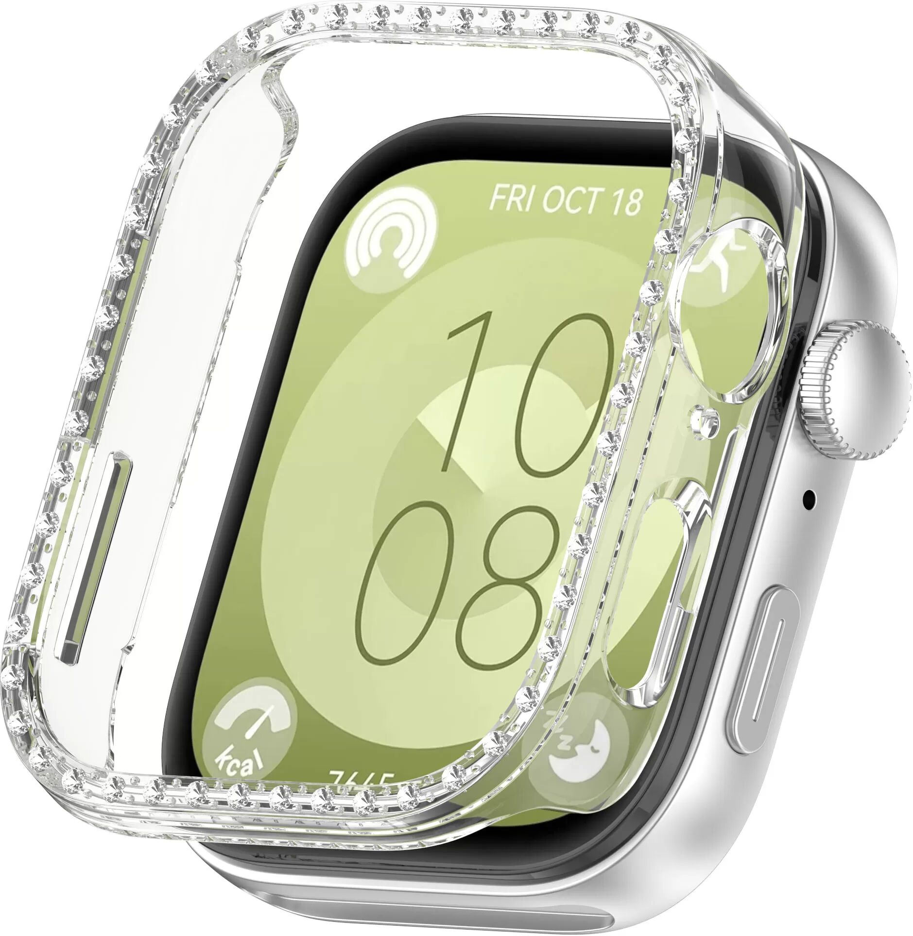 INF Huawei Watch Fit 3 Hülle mit diamantfarbener, hohler PC-Schutzhülle Transparent