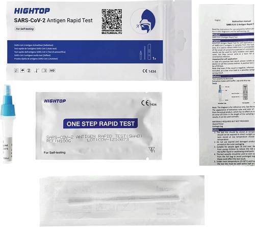 HIGHTOP Corona-Laientest, Selbsttest für Zuhause C19TL-01610-5/K Covid-19 Laien-Schnelltest - 5er Box 5 St. SARS-CoV-2