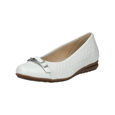 Ballerina GABOR COMFORT "Gabor Comfort Ballerinas Glattleder", Damen, Gr. 40, weiß, Glattleder, Schuhe Ballerina