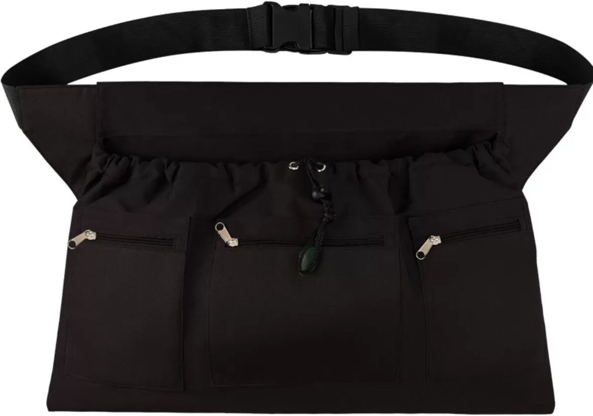 INF Oxford-Gewebe Obsternte-Schürze mit Multitaschen und Rückenerntebeutel, 140cm x 57cm Schwarz