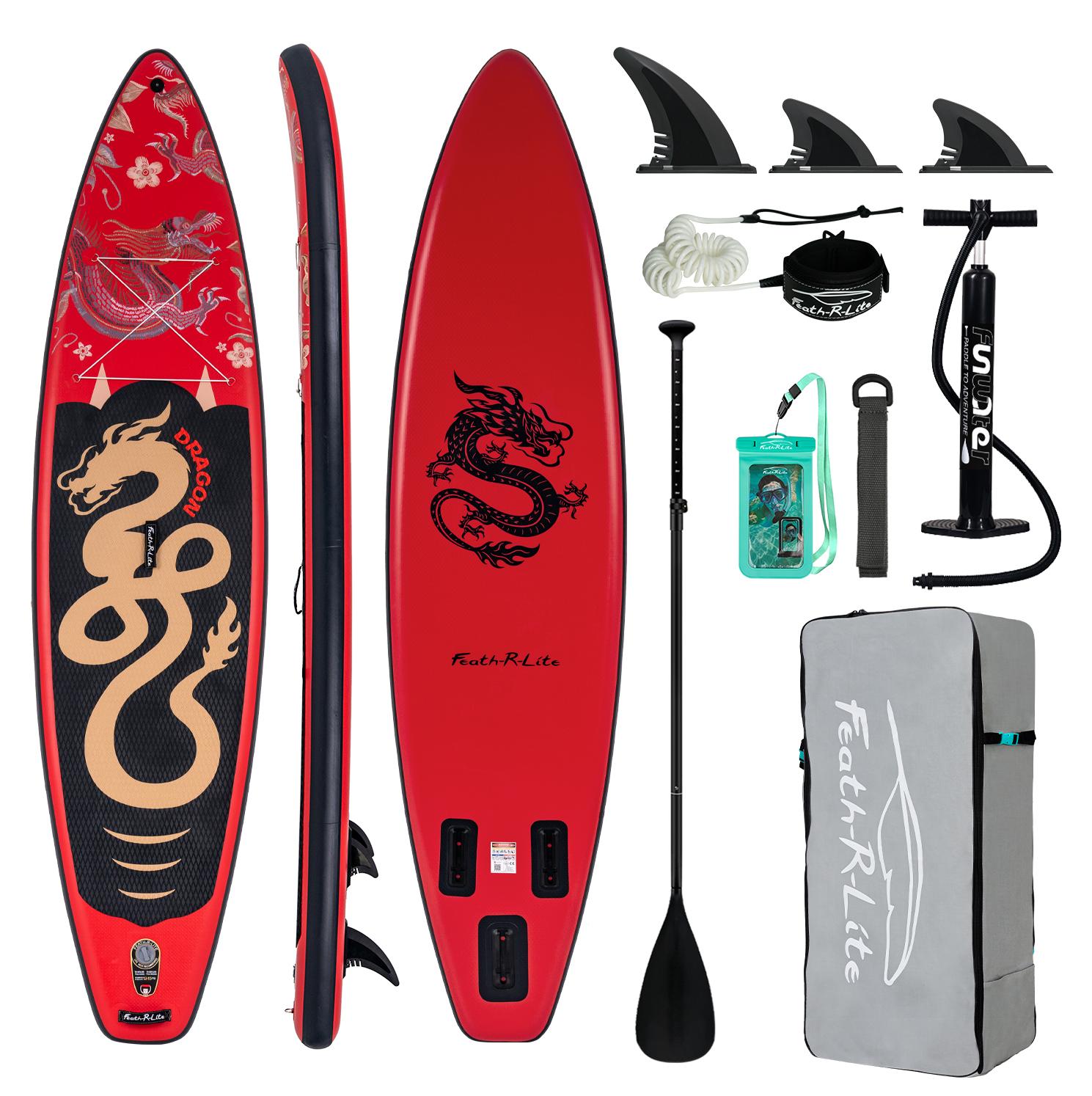 Aufblasbares SUP-Board, ultraleicht - 350 x 84 x 15 cm (Abmessungen) - 8 kg (Gewicht) - PVC (Material)