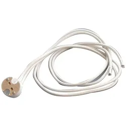 Deko-Light 12V AC/DC Halogenfassung Keramik G4 - GY6.35, max. 50W, mit 50cm Kabel D-100250