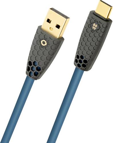 Oehlbach USB-Kabel USB-C Stecker, USB-A Stecker 2m Petrol Geflechtschirm, TPE-Mantel D1C9579