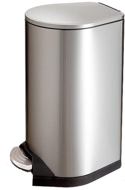 Famanu Abfalleimer Edelstahl mit Deckel und Fußpedal - Küchen- und Haushaltsmüllbehälter, 30L oder 50L