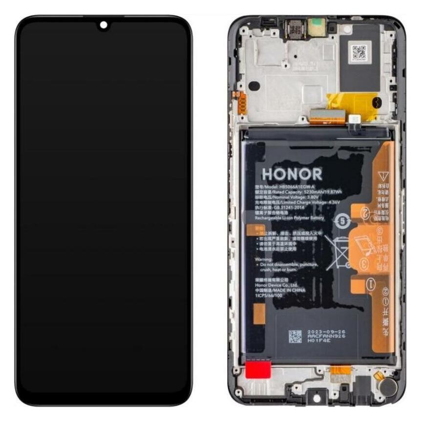 Honor Display + Rahmen + Akku X7a schwarz 0235AENA (Akku, Display, Honor X7a) (0235AENA)