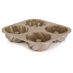 WILKINSON 1888 LTD Gugelhupf Backform Quartett Bundt Gold für 4 Stück 24x24x4.5cm