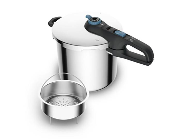 Tefal Schnellkochtopf Tefal Secure Trendy Schnellkochtopf mit Dampfkorb- 8 Liter, Dampfkorb & Induktion
