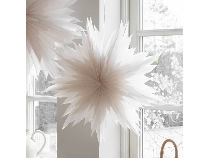 Étoile en papier Oslo, blanche, Ø 80 cm, papier - Watt & Veke - Salon / séjour - Design - Papier / carton - Fleur