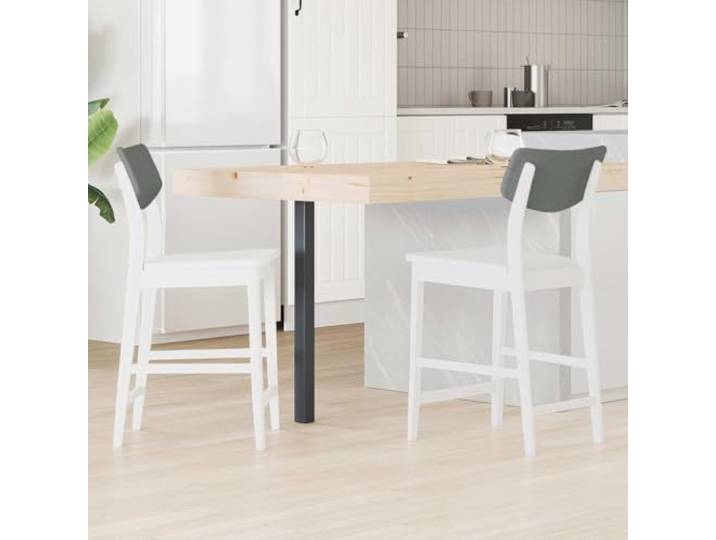 KTHLBRH Esszimmerstühle 2er Set Massives Gummiholz Weiß 48x49x95 cm Kautschukholz Konstruktion, quadratische Beine für Stabilität, ergonomische Sitzfläche, pflegeleichte Oberfläche, Indoor