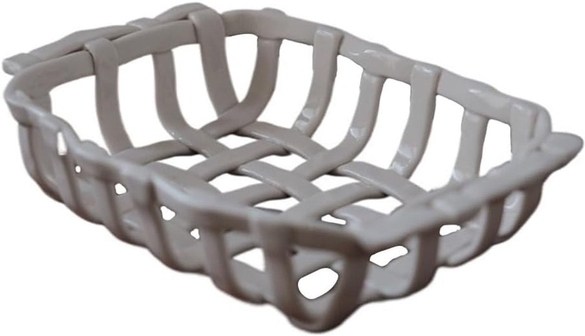 Keramiek Fruitschaal - Decoratieve Mand - 24 cm Ovaal - Effengekleurd