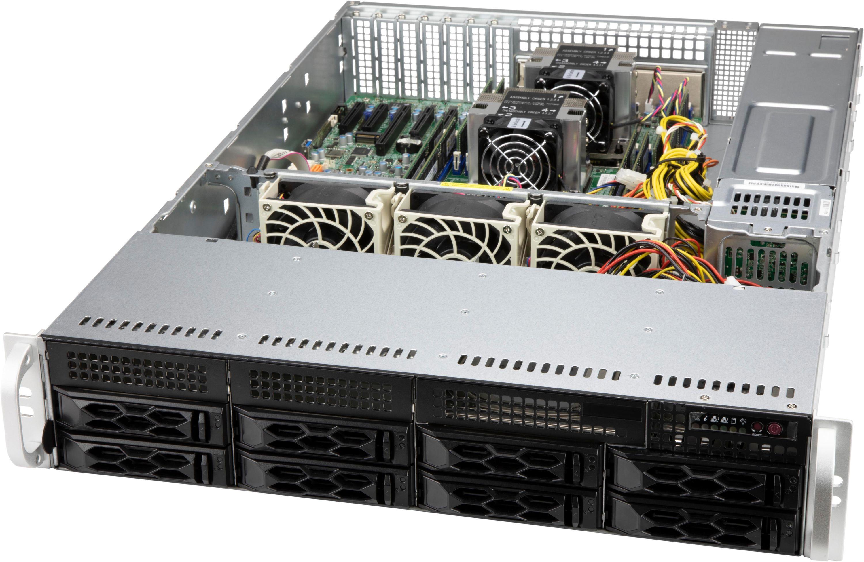 Supermicro CSE-LA25TQC-R609LP, Rack, Server, Schwarz, ATX, EATX, 2U, HDD, Netzwerk, Leistung, Stromausfall, System