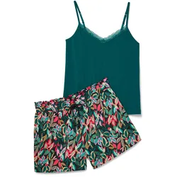 Tchibo - Shorty-Pyjama-Set - Damen - Gr. 44 - dunkelgrün