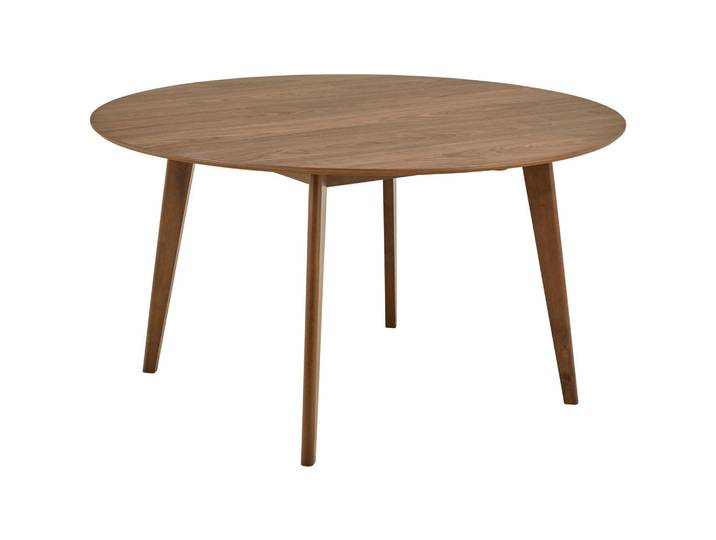 Mid.you Esstisch, Walnuss, Holz, Nussbaum, Kautschukholz, furniert, rund, eckig, C-Form, 140x76x140 cm, Esszimmer, Tische, Esstische, Esstische rund